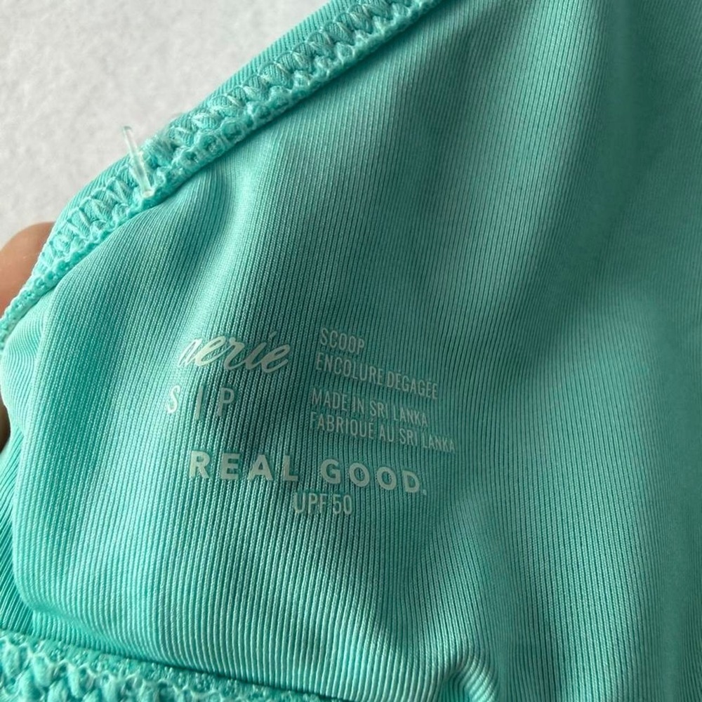 NWT Aerie Real Good Mint Green Studded Bikini Top Size Small UPF 50 - Picture 5 of 5